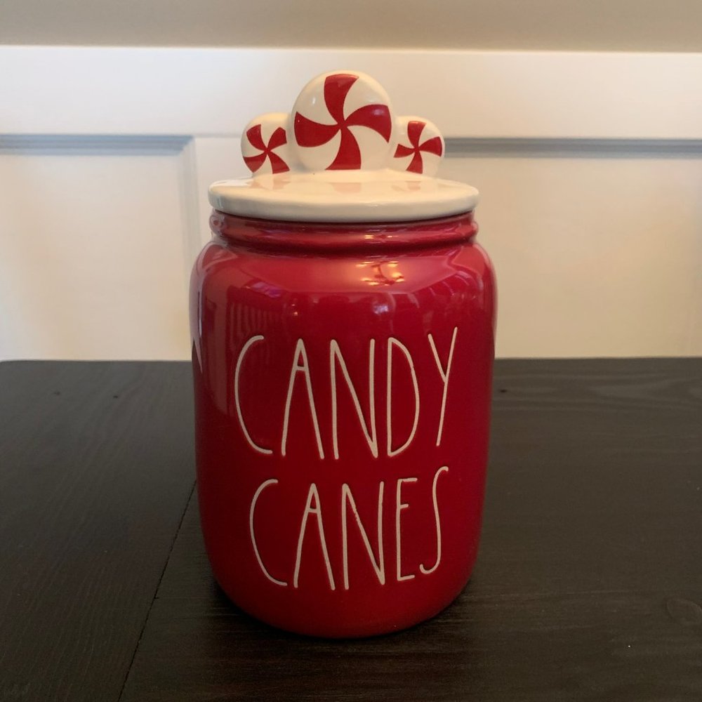 Rae Dunn Christmas Candy Canes Canister
